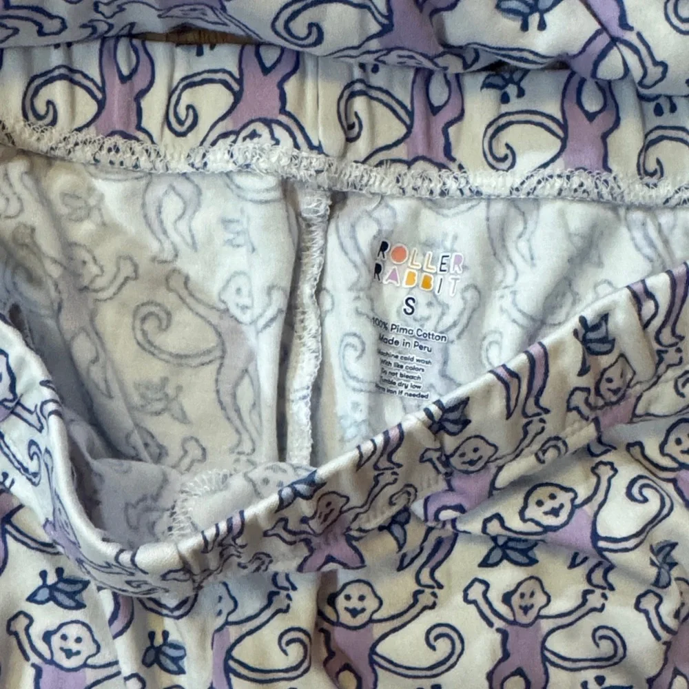 Roller Rabbit Pajamas with Purple monkeys - Picture 3 of 3